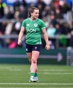 27 April 2024; Méabh Deely of Ireland during the Women's Six Nations Rugby Championship match between Ireland and Scotland at the Kingspan Stadium in Belfast. Photo by Ben McShane/Sportsfile