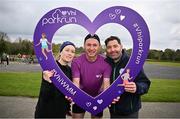 27 April 2024; Vhi ambassador and Olympian David Gillick pictured at the Marlay parkrun in Dublin where Vhi hosted a special Wellness event ahead of the Vhi Women’s Mini Marathon. Vhi Women’s Mini Marathon ambassadors Nathalie Lennon, Nikki Bradley and Katja Mia were in attendance, along with Vhi ambassador and Olympian David Gillick. Vhi are calling on women around Ireland to attend their local parkrun as part of their training for the Vhi Women’s Mini Marathon on the 2nd of June 2024. Enter now at www.vhiwomensminimarathon.com Photo by Seb Daly/Sportsfile