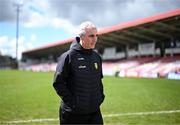 28 April 2024; Donegal manager Jim McGuinness before the Ulster GAA Football Senior Championship semi-final match between Donegal and Tyrone at Celtic Park in Derry. Photo by Stephen McCarthy/Sportsfile
