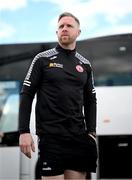 28 April 2024; Frank Burns of Tyrone arrives for the Ulster GAA Football Senior Championship semi-final match between Donegal and Tyrone at Celtic Park in Derry. Photo by Stephen McCarthy/Sportsfile