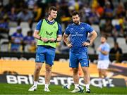 27 April 2024; Leinster sports scientist Jack O'Brien and elite player development officer Kieran Hallett the United Rugby Championship match between DHL Stormers and Leinster at the DHL Stadium in Cape Town, South Africa. Photo by Harry Murphy/Sportsfile