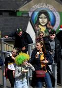 28 April 2024; Supporters arrive for the Ulster GAA Football Senior Championship semi-final match between Donegal and Tyrone at Celtic Park in Derry. Photo by Stephen McCarthy/Sportsfile