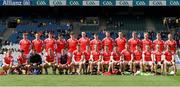 28 April 2024; The Louth team before the Leinster GAA Football Senior Championship semi-final match between Kildare and Louth at Croke Park in Dublin. Photo by Shauna Clinton/Sportsfile
