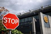 28 April 2024; A stop sign across from Croke Park before the Leinster GAA Football Senior Championship semi-final match between Dublin and Offaly at Croke Park in Dublin. Photo by Piaras Ó Mídheach/Sportsfile