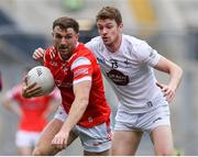 28 April 2024; Sam Mulroy of Louth in action against Kevin Feely of Kildare during the Leinster GAA Football Senior Championship semi-final match between Kildare and Louth at Croke Park in Dublin. Photo by Shauna Clinton/Sportsfile