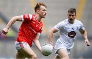28 April 2024; Ciaran Keenan of Louth in action against Jack Sargent of Kildare during the Leinster GAA Football Senior Championship semi-final match between Kildare and Louth at Croke Park in Dublin. Photo by Shauna Clinton/Sportsfile