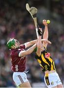 28 April 2024; Luke Hogan of Kilkenny in action against Jack Grealish of Galway during the Leinster GAA Hurling Senior Championship Round 2 match between Galway and Kilkenny at Pearse Stadium in Galway. Photo by David Fitzgerald/Sportsfile