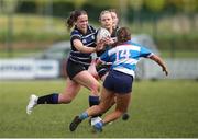 28 April 2024; Robyn O'Connor of Wexford RFC in action against Erin Fitzpatrick of Athy RFC during the Leinster Girls U18 semi-final match between Athy RFC and Wexford RFC at Athy RFC in Kildare. Photo by Michael P Ryan/Sportsfile