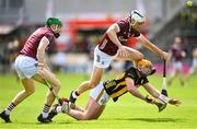28 April 2024; Billy Ryan of Kilkenny in action against Daithí Burke of Galway during the Leinster GAA Hurling Senior Championship Round 2 match between Galway and Kilkenny at Pearse Stadium in Galway. Photo by David Fitzgerald/Sportsfile