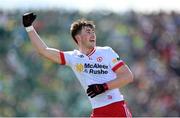 28 April 2024; Ciaran Daly of Tyrone celebrates after scoring a point during the Ulster GAA Football Senior Championship semi-final match between Donegal and Tyrone at Celtic Park in Derry. Photo by Stephen McCarthy/Sportsfile