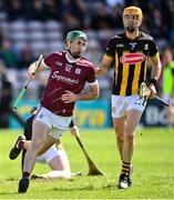 28 April 2024; Brian Concannon of Galway after scoring his side's second goal during the Leinster GAA Hurling Senior Championship Round 2 match between Galway and Kilkenny at Pearse Stadium in Galway. Photo by David Fitzgerald/Sportsfile