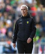 28 April 2024; Donegal manager Jim McGuinness during the Ulster GAA Football Senior Championship semi-final match between Donegal and Tyrone at Celtic Park in Derry. Photo by Stephen McCarthy/Sportsfile