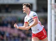 28 April 2024; Michael McKernan of Tyrone celebrates a point, in extra-time, during the Ulster GAA Football Senior Championship semi-final match between Donegal and Tyrone at Celtic Park in Derry. Photo by Stephen McCarthy/Sportsfile