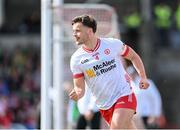 28 April 2024; Michael McKernan of Tyrone celebrates a point, in extra-time, during the Ulster GAA Football Senior Championship semi-final match between Donegal and Tyrone at Celtic Park in Derry. Photo by Stephen McCarthy/Sportsfile