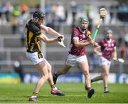 28 April 2024; David Blanchfield of Kilkenny in action against Brian Concannon of Galway during the Leinster GAA Hurling Senior Championship Round 2 match between Galway and Kilkenny at Pearse Stadium in Galway. Photo by John Sheridan/Sportsfile