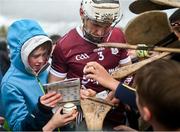 28 April 2024; Daithí Burke of Galway signs autographs the Leinster GAA Hurling Senior Championship Round 2 match between Galway and Kilkenny at Pearse Stadium in Galway. Photo by David Fitzgerald/Sportsfile