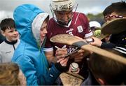 28 April 2024; Daithí Burke of Galway signs autographs the Leinster GAA Hurling Senior Championship Round 2 match between Galway and Kilkenny at Pearse Stadium in Galway. Photo by David Fitzgerald/Sportsfile