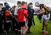 28 April 2024; Young supporters form a queue to ge an autograph from TJ Reid of Kilkenny after the Leinster GAA Hurling Senior Championship Round 2 match between Galway and Kilkenny at Pearse Stadium in Galway. Photo by David Fitzgerald/Sportsfile