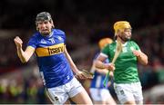 28 April 2024; Gearoid O'Connor of Tipperary celebrates after scoring a point during the Munster GAA Hurling Senior Championship Round 2 match between Limerick and Tipperary at TUS Gaelic Grounds in Limerick. Photo by Tom Beary/Sportsfile