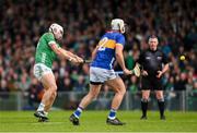28 April 2024; Aaron Gillane of Limerick scores his sides first goal during the Munster GAA Hurling Senior Championship Round 2 match between Limerick and Tipperary at TUS Gaelic Grounds in Limerick. Photo by Tom Beary/Sportsfile