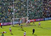 28 April 2024; Shane O'Donnell, 10, of Donegal scores a point during the Ulster GAA Football Senior Championship semi-final match between Donegal and Tyrone at Celtic Park in Derry. Photo by Stephen McCarthy/Sportsfile