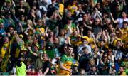 28 April 2024; Patrick McBrearty of Donegal after scoring the game's final score, a point, during the Ulster GAA Football Senior Championship semi-final match between Donegal and Tyrone at Celtic Park in Derry. Photo by Stephen McCarthy/Sportsfile