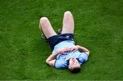 28 April 2024; Brian Fenton of Dublin on the pitch after a tackle during the Leinster GAA Football Senior Championship semi-final match between Dublin and Offaly at Croke Park in Dublin. Photo by Piaras Ó Mídheach/Sportsfile