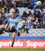 28 April 2024; Cormac Costello of Dublin scores a point during the Leinster GAA Football Senior Championship semi-final match between Dublin and Offaly at Croke Park in Dublin. Photo by Shauna Clinton/Sportsfile