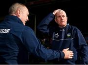 28 April 2024; Tipperary manager Liam Cahill and Limerick manager John Kiely after the Munster GAA Hurling Senior Championship Round 2 match between Limerick and Tipperary at TUS Gaelic Grounds in Limerick. Photo by Tom Beary/Sportsfile