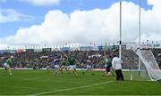 28 April 2024; Peter Casey of Limerick celebrates after scoring his side's first goal, which was subsequently disallowed, during the Munster GAA Hurling Senior Championship Round 2 match between Limerick and Tipperary at TUS Gaelic Grounds in Limerick. Photo by Brendan Moran/Sportsfile