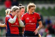 28 April 2024; Kate Flannery of UL Bohemian reacts after a serious injury to Kayla Waldron of Railway Union, not pictured, during the Energia All-Ireland League Women's Division 1 final match between UL Bohemian and Railway Union at the Aviva Stadium in Dublin. Photo by Seb Daly/Sportsfile