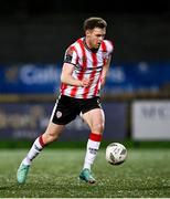 5 April 2024; Cameron McJannet of Derry City during the SSE Airtricity Men's Premier Division match between Derry City and Dundalk at The Ryan McBride Brandywell Stadium in Derry. Photo by Ramsey Cardy/Sportsfile