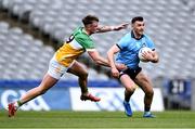 28 April 2024; Colm Basquel of Dublin in action against Jack McEvoy of Offaly during the Leinster GAA Football Senior Championship semi-final match between Dublin and Offaly at Croke Park in Dublin. Photo by Piaras Ó Mídheach/Sportsfile