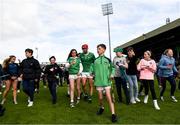 28 April 2024; Barry Nash of Limerick with supporters after the Munster GAA Hurling Senior Championship Round 2 match between Limerick and Tipperary at TUS Gaelic Grounds in Limerick. Photo by Tom Beary/Sportsfile