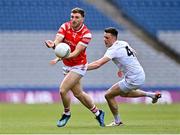 28 April 2024; Sam Mulroy of Louth in action against Mick O'Grady of Kildare during the Leinster GAA Football Senior Championship semi-final match between Kildare and Louth at Croke Park in Dublin. Photo by Piaras Ó Mídheach/Sportsfile