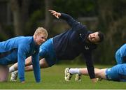 29 April 2024; Robbie Henshaw, right, during Leinster rugby squad training at UCD in Dublin. Photo by Brendan Moran/Sportsfile