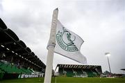 29 April 2024; A Shamrock Rovers branded corner flag at Tallaght Stadium before the SSE Airtricity Men's Premier Division match between Shamrock Rovers and Drogheda United at Tallaght Stadium in Dublin. Photo by Stephen McCarthy/Sportsfile