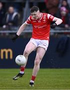 29 April 2024; James Maguire of Louth during the EirGrid Leinster GAA Football U20 Championship Final match between Meath and Louth at Parnell Park in Dublin. Photo by Piaras Ó Mídheach/Sportsfile