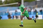 28 April 2024; Olayinka Hamzat of Glebe North during the FAI Intermediate Cup Final between Glebe North FC of the Leinster Senior League and Ringmahon Rangers FC of the Munster Senior League at Weaver's Park in Drogheda, Louth. Photo by Ben McShane/Sportsfile