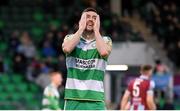 29 April 2024; Aaron Greene of Shamrock Rovers reacts to a missed opportunity on goal during the SSE Airtricity Men's Premier Division match between Shamrock Rovers and Drogheda United at Tallaght Stadium in Dublin. Photo by Stephen McCarthy/Sportsfile