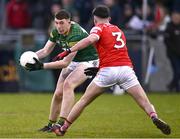 29 April 2024; Jamie Murphy of Meath in action against Cameron Maher of Louth during the EirGrid Leinster GAA Football U20 Championship Final match between Meath and Louth at Parnell Park in Dublin. Photo by Piaras Ó Mídheach/Sportsfile