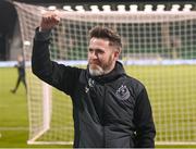 29 April 2024; Shamrock Rovers manager Stephen Bradley celebrates after the SSE Airtricity Men's Premier Division match between Shamrock Rovers and Drogheda United at Tallaght Stadium in Dublin. Photo by Stephen McCarthy/Sportsfile
