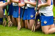 28 April 2024; Camogie skorts as the Waterford team line up for a team photo before the Munster Senior Camogie Championship quarter-final match between Limerick and Waterford at TUS Gaelic Grounds in Limerick. Photo by Brendan Moran/Sportsfile