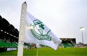 29 April 2024; A Shamrock Rovers branded corner flag at Tallaght Stadium before the SSE Airtricity Men's Premier Division match between Shamrock Rovers and Drogheda United at Tallaght Stadium in Dublin. Photo by Stephen McCarthy/Sportsfile