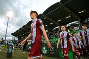 29 April 2024; Oisin Gallagher of Drogheda United before the SSE Airtricity Men's Premier Division match between Shamrock Rovers and Drogheda United at Tallaght Stadium in Dublin. Photo by Stephen McCarthy/Sportsfile