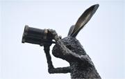 30 April 2024; A rabbit with binoculars statue is seen during day one of the Punchestown Festival at Punchestown Racecourse in Kildare. Photo by David Fitzgerald/Sportsfile