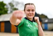 30 April 2024; Boxer Jennifer Lehane poses for a portrait during a Team Ireland press briefing at OFI Offices at Sport Ireland Campus in Dublin. Photo by Ben McShane/Sportsfile