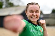 30 April 2024; Boxer Jennifer Lehane poses for a portrait during a Team Ireland press briefing at OFI Offices at Sport Ireland Campus in Dublin. Photo by Ben McShane/Sportsfile