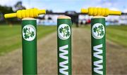 1 May 2024; A general view of a wicket before the Cricket Ireland Inter-Provincial Trophy match between Leinster Lightning and Munster Reds at Pembroke Cricket Club in Dublin. Photo by Tyler Miller/Sportsfile