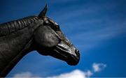 1 May 2024; A statue of Sizing John, winner of the 2017 Punchestown Gold Cup, ahead of racing on day two of the Punchestown Festival at Punchestown Racecourse in Kildare. Photo by Seb Daly/Sportsfile